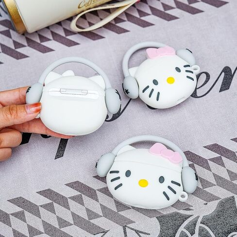 Cartoon Cute Kitty Design Silicone Airpods Pro Case 2019/Airpods Pro 2nd Generation Case with Multi-Function Cleaning Pen in Saudi Arabia