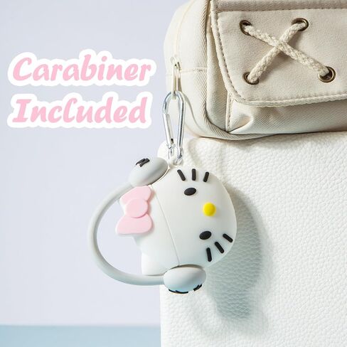 Cartoon Cute Kitty Design Silicone Airpods Pro Case 2019/Airpods Pro 2nd Generation Case with Multi-Function Cleaning Pen in Kuwait