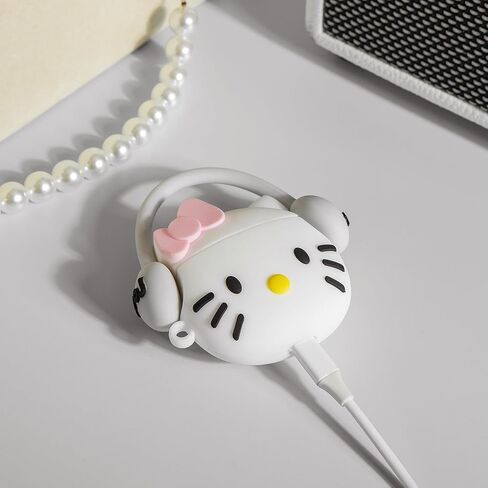 Cartoon Cute Kitty Design Silicone Airpods Pro Case 2019/Airpods Pro 2nd Generation Case with Multi-Function Cleaning Pen in Kuwait