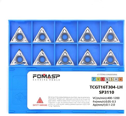 إدراجات كربيد للألمنيوم TCGT32.51 / TCGT16T304 لتحويل أدوات القطع، "LH" مناسبة لقطع معدن الألومنيوم 10 قطعة in Kuwait