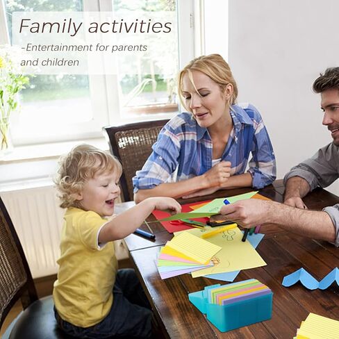 700 ورقة بطاقات فهرسة ملونة مع 2 حامل بطاقات فهرسة، بطاقات فهرسة مسطرة 3 × 5، بطاقات دراسة للتعلم المدرسي واللوازم المكتبية، 6 ألوان in Kuwait