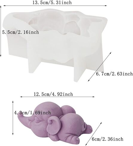 قالب سيليكون على شكل فيل كاذب، قوالب شموع إبداعية على شكل فيل نعسان، قالب صابون على شكل فيل كاذب، قالب شوكولاتة فوندان على شكل حيوانات كرتونية لتزيين الكب كيك وشريط الاستحمام الفوار in Kuwait