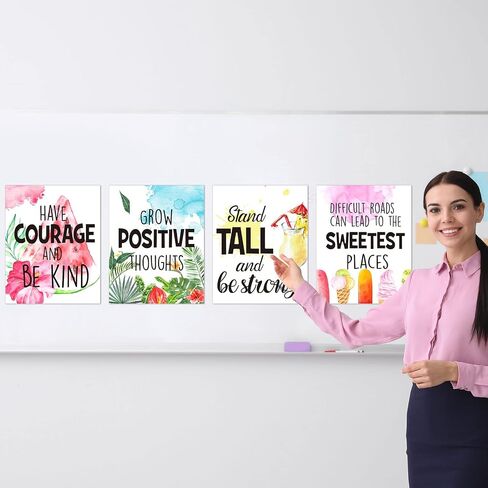 Pajean Pieces Tropical Themed Growth Mindset Posters Bulletin Board Display Set Growth Motivational Positive Sayings Sign Inspirational Quote Wall Art for School Decoration Teacher Supplies in Saudi Arabia