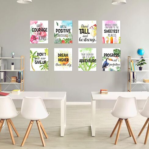 Pajean Pieces Tropical Themed Growth Mindset Posters Bulletin Board Display Set Growth Motivational Positive Sayings Sign Inspirational Quote Wall Art for School Decoration Teacher Supplies in Saudi Arabia