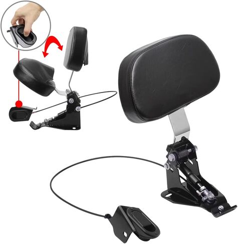 Adjustable Rider Backrest with Pad for Harley Touring Road King Street Glide FLHR FLHX 2009-2023 2022 2021 in Saudi Arabia