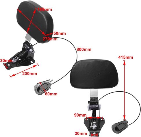 Adjustable Rider Backrest with Pad for Harley Touring Road King Street Glide FLHR FLHX 2009-2023 2022 2021 in Saudi Arabia