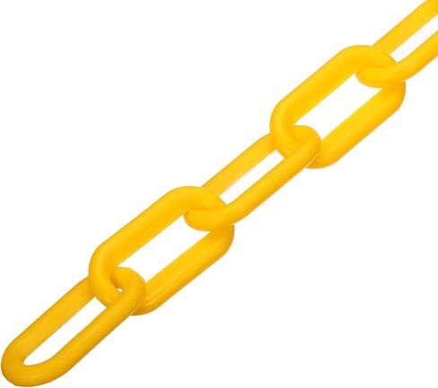 باتيكل 0.3 بوصة قطرها 23 قدم طول حاجز سلسلة بلاستيكية، دعامة سلسلة ربط أمان للتحكم في الحشود في موقف سيارات مصعد الممر، أصفر in Kuwait