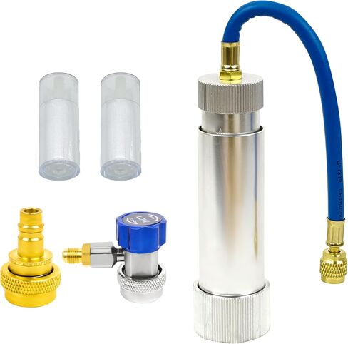 AC Oil Injector,R134A,R1234YF Quick Coupler Refrigerant A/C Dye Injector Kit with Oil Checkers(for R134A/R1234YF Refrigerant System) in Saudi Arabia
