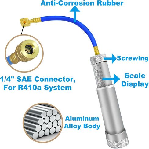 AC Oil Injector,R134A,R1234YF Quick Coupler Refrigerant A/C Dye Injector Kit with Oil Checkers(for R134A/R1234YF Refrigerant System) in Saudi Arabia