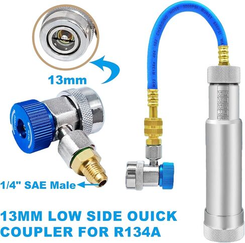 AC Oil Injector,R134A,R1234YF Quick Coupler Refrigerant A/C Dye Injector Kit with Oil Checkers(for R134A/R1234YF Refrigerant System) in Saudi Arabia