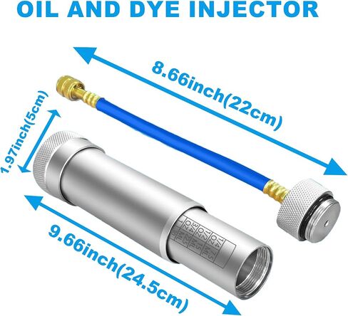 AC Oil Injector,R134A,R1234YF Quick Coupler Refrigerant A/C Dye Injector Kit with Oil Checkers(for R134A/R1234YF Refrigerant System) in Saudi Arabia