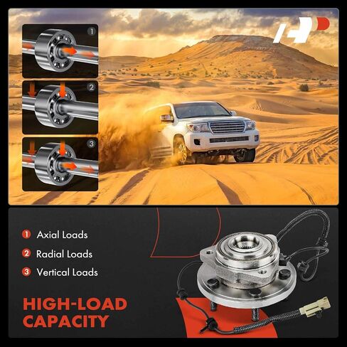 A-Premium 2 × محمل العجلة الأمامية ومجموعة المحور مع ABS و5 عروات متوافقة مع Jeep Commander 2006-2010، Grand Cherokee 2005-2010، 4WD وRWD in Saudi Arabia