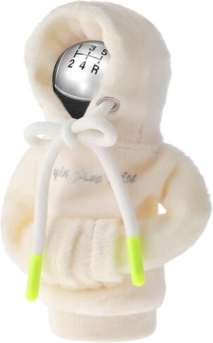Shifter Hoodie Gear Shift Cover Gear Shift Hoodie Universal Car Shift Knob Hoodie 4.7 Inch Funny Hoodie Car Mini Hoodie for Car Shifter Gear Stick Hoodie Protector Decoration (Milky White) in Saudi Arabia