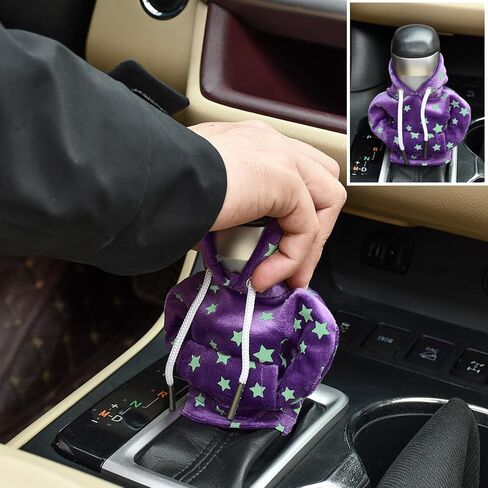Car Shifter Cover Gear Shift Hoodie Universal Shift Knob Hoodie, Sweater Shifter Hoodie Automotive Interior Knob Cover Upgrade Star, Black A in Saudi Arabia