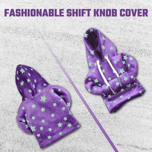 Car Shifter Cover Gear Shift Hoodie Universal Shift Knob Hoodie, Sweater Shifter Hoodie Automotive Interior Knob Cover Upgrade Star, Black A in Saudi Arabia
