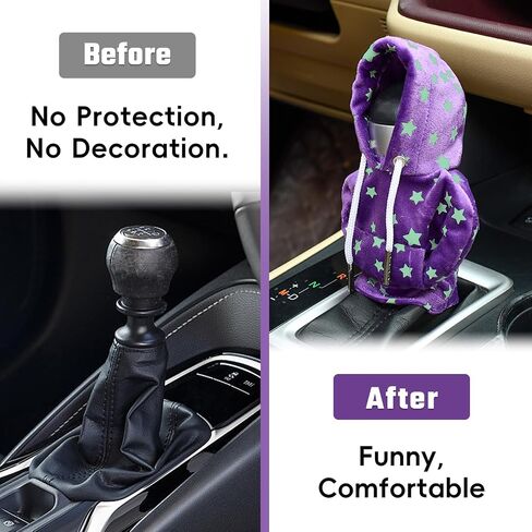 Car Shifter Cover Gear Shift Hoodie Universal Shift Knob Hoodie, Sweater Shifter Hoodie Automotive Interior Knob Cover Upgrade Star, Black A in Saudi Arabia