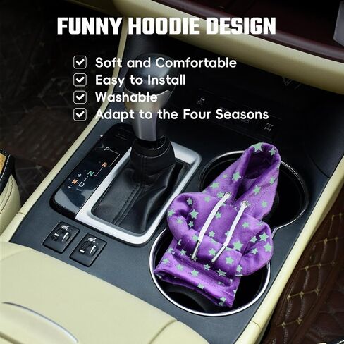 Car Shifter Cover Gear Shift Hoodie Universal Shift Knob Hoodie, Sweater Shifter Hoodie Automotive Interior Knob Cover Upgrade Star, Black A in Saudi Arabia