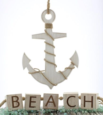 The Bridge Collection White Wood Anchor Wall Decor - Wooden Hanging Rustic Anchor Decor - Nautical Anchor Decorations for Coastal, Nautical Beach Decor in Saudi Arabia
