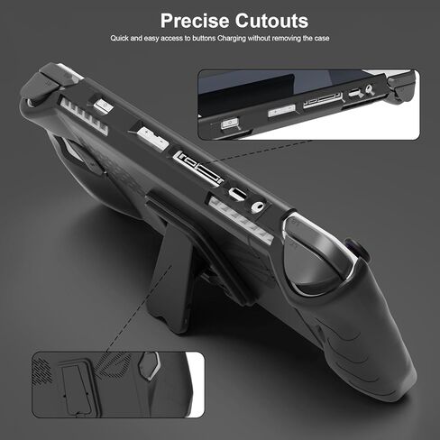 حافظة حماية كاملة من Grathia لجهاز ASUS Rog Ally مع غطاء أمامي قابل للفصل، وواقي مضاد للصدمات لوحدات التحكم مع حامل مدمج، وتصميم غير قابل للانزلاق ومضاد للخدش باللون الأسود in Kuwait