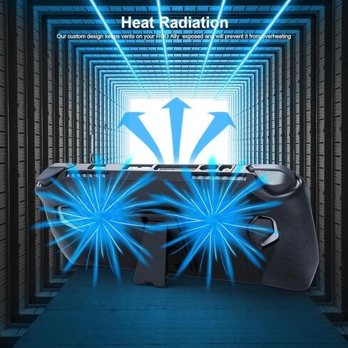 حافظة حماية كاملة من Grathia لجهاز ASUS Rog Ally مع غطاء أمامي قابل للفصل، وواقي مضاد للصدمات لوحدات التحكم مع حامل مدمج، وتصميم غير قابل للانزلاق ومضاد للخدش باللون الأسود in Kuwait