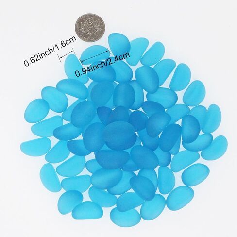 SumDirect 1LB Flat Glass Marbles - Matte Royal Blue Vase Fillers Beads, Sea Glass Beads for Vase Craft Fish Tank in Saudi Arabia