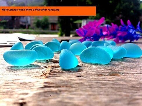 SumDirect 1LB Flat Glass Marbles - Matte Royal Blue Vase Fillers Beads, Sea Glass Beads for Vase Craft Fish Tank in Saudi Arabia