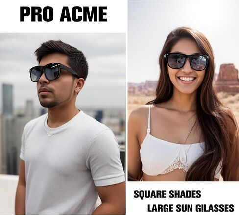 نظارات شمسية للرجال من Pro Acme - نظارات شمسية كبيرة ذات ظلال مربعة كلاسيكية للنساء أثناء القيادة والصيد وحماية من الأشعة فوق البنفسجية in Kuwait