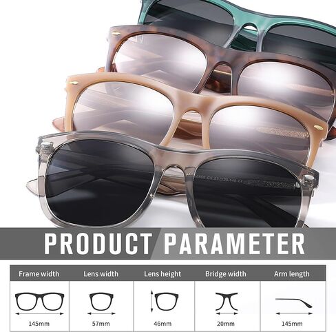 نظارات شمسية للرجال من Pro Acme - نظارات شمسية كبيرة ذات ظلال مربعة كلاسيكية للنساء أثناء القيادة والصيد وحماية من الأشعة فوق البنفسجية in Kuwait