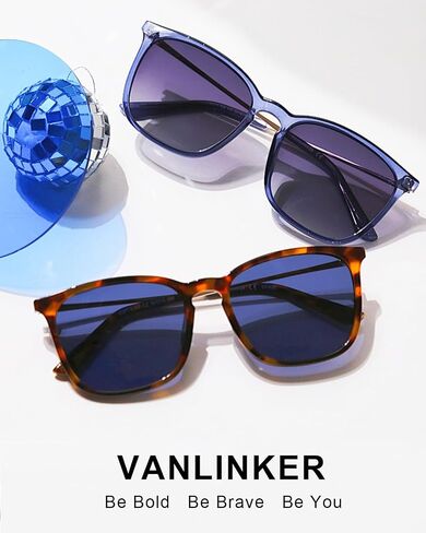 VANLINKER نظارات شمسية مستقطبة مربعة الشكل للرجال والنساء كلاسيكية عصرية بإطار معدني مستطيل نظارات شمسية VL9771 in Kuwait