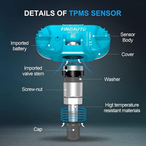FINDAUTO Replacement for Tire Sensor 315MHz Original Equipment Tire Pressure Monitoring System TPMS +for Lexus for Pontiac for Scion for Toyota Replaces 4260733021 4Pack in Saudi Arabia