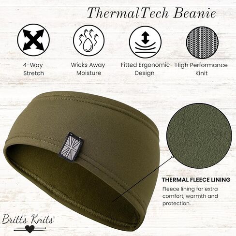 قفازات تدفئة الرأس مبطنة بالصوف من Britt's Knits ThermalTech (زيتوني) وقفازات مبطنة بالصوف ThermalTech كبير/كبير جدًا (زيتوني) in Kuwait