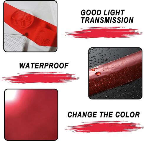 TOMALL Headlight Sidemarker Rear Fog Light Vinyl Films Smoke Tint Compatible with Hyundai Elantra 2021-2023 PreCut Light Transmission Amber Edges Delete Stickers Car Decal Decoration (Red-2pair) in Saudi Arabia