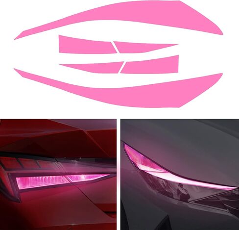 TOMALL Headlight Sidemarker Rear Fog Light Vinyl Films Smoke Tint Compatible with Hyundai Elantra 2021-2023 PreCut Light Transmission Amber Edges Delete Stickers Car Decal Decoration (Red-2pair) in Saudi Arabia