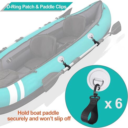 رقعة على شكل حرف D من الفولاذ المقاوم للصدأ لزورق الكاياك القابل للنفخ، وملحقات لوح التجديف بحامل مجداف الكاياك، و6 أزواج من مشابك المجداف ومجموعة رقعة على شكل حرف D من مادة PVC، لا يتضمن أي غراء in Kuwait