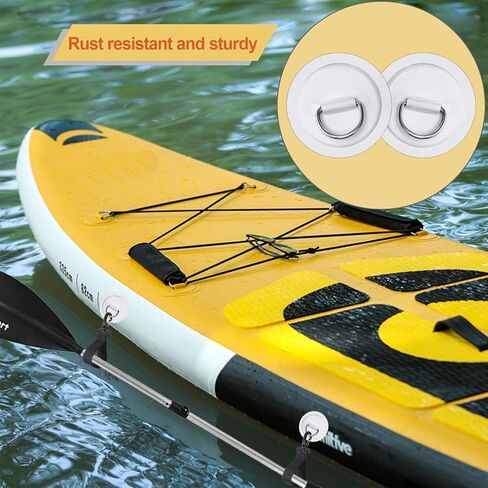 رقعة على شكل حرف D من الفولاذ المقاوم للصدأ لزورق الكاياك القابل للنفخ، وملحقات لوح التجديف بحامل مجداف الكاياك، و6 أزواج من مشابك المجداف ومجموعة رقعة على شكل حرف D من مادة PVC، لا يتضمن أي غراء in Kuwait