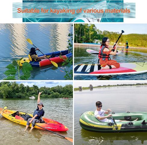 رقعة على شكل حرف D من الفولاذ المقاوم للصدأ لزورق الكاياك القابل للنفخ، وملحقات لوح التجديف بحامل مجداف الكاياك، و6 أزواج من مشابك المجداف ومجموعة رقعة على شكل حرف D من مادة PVC، لا يتضمن أي غراء in Kuwait