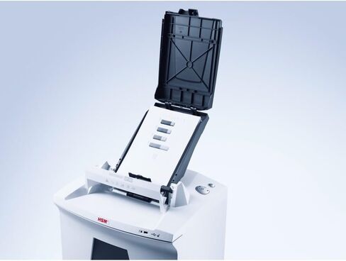 HSM SECURIO AF500 آلة التقطيع المتقاطعة المزودة بتغذية الورق تلقائيًا؛ تمزيق ما يصل إلى 500 قطعة تلقائيًا/121.7 يدويًا؛ سعة 21.7 جالون in Kuwait