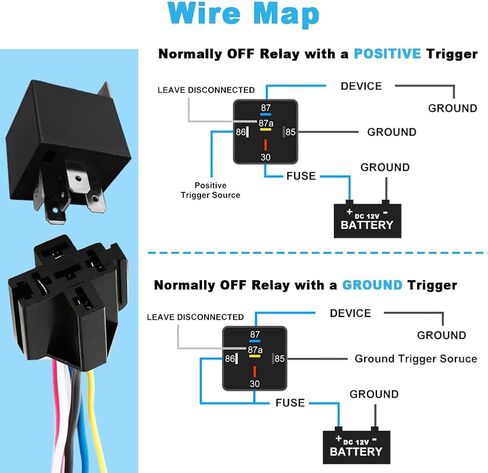Cotonlake12V 40A Car Relay with Harness Sockets, 5 Pin SPDT Relay with Color-Labeled Wires for Automotive Truck Van Motorcycle Boat， Replaces Type: JD-1914(1pcs) Waterproof Relay Socket in Saudi Arabia