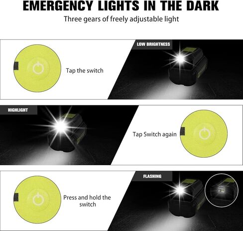 محول بديل لشاحن الأدوات الكهربائية لبطارية ليثيوم أيون RYOBI LUB40V حماية من الشحن الزائد مع 5V2.1 USB من النوع c يمكن شحن الهاتف بمدخل 40VDC وإضاءة LED 3 وات (البطارية غير متضمنة) in Kuwait