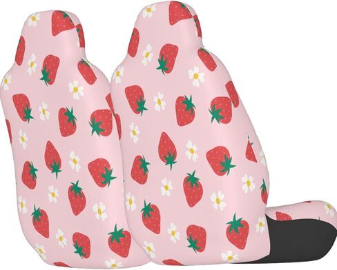 Delerain Car Seat Covers Set 2Pcs, Strawberry Flowers Universal Front Car Seats Vehicle Enterior Protector Suitable Fits Most Car Auto SUV Sedan Truck in Saudi Arabia