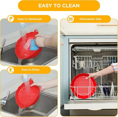 قطعتان من بطانات مقلاة الهواء المصنوعة من السيليكون، مقاس 8 بوصة، ملحقات فرن مقلاة الهواء القابلة لإعادة الاستخدام، وعاء سلة من السيليكون، وعاء مستدير مقاوم للحرارة وقابل للغسل، 25 قطعة بديلة من بطانات ورق البرشمان لمقلاة هوائية من 3 إلى 5 كيو تي in Kuwait