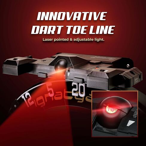 IgnatGames Laser Toe Line Marker - 2 in 1 Adjustable Laser Throw Line and LED Lights for Bristle or Electronic Dart Board, Electric Power Source not Included in Kuwait