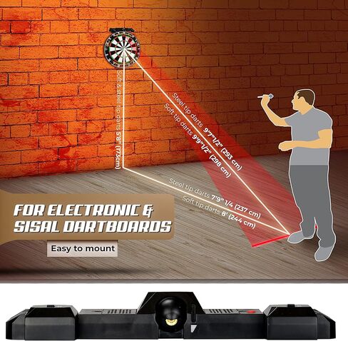 IgnatGames Laser Toe Line Marker - 2 in 1 Adjustable Laser Throw Line and LED Lights for Bristle or Electronic Dart Board, Electric Power Source not Included in Kuwait