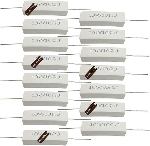 مقاوم الأسمنت، Ltvystore 30 عبوة 10 وات 10 أوم 5% مقاومات أسمنت سيراميك ثابتة للجروح 1.9 بوصة × 0.39 بوصة × 0.35 بوصة in Kuwait