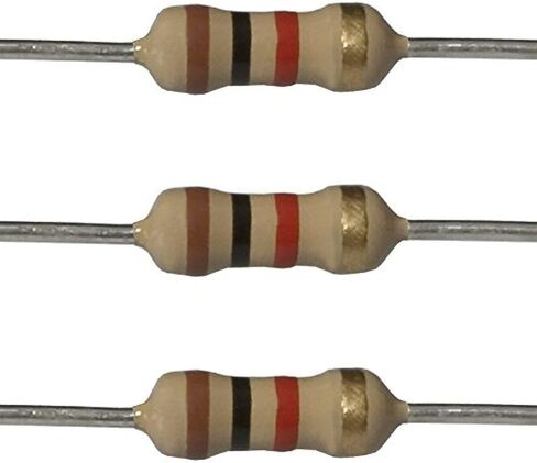 ILELEC - مقاوم 1 كيلو أوم (100 قطعة) 1/4 واط (0.25 واط) ± 1% مقاوم ثابت للطبقة المعدنية in Kuwait