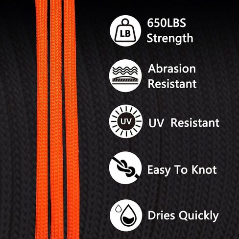 650lb Paracord Rope, Type III Paracord 50', 100', 200', 500'，1000' Lengths，4mm 9 Strand Parachute Spool Cord for DIY Projects and Outdoor in Saudi Arabia