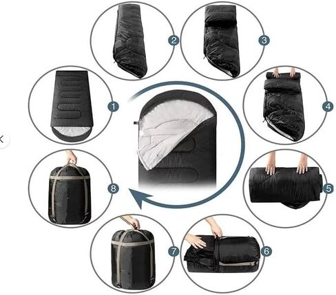 Oversized 0 Degree Cold Weather Sleeping Bag for Adult, 3-4 Seasons, Hooded, Waterproof, Windproof, Overstuffed Fits up to 6' 4", Light Weight, Mummy Style Butterfly Sleeping Bag in Saudi Arabia