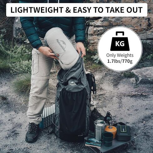 حقيبة نوم Naturehike للطقس البارد خفيفة الوزن بدرجة 0 درجة، حقيبة نوم لحاف بقوة 400/440 للبالغين، حقيبة نوم متعددة الوظائف للمشي لمسافات طويلة والتخييم in Kuwait