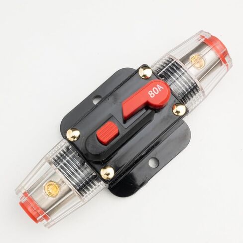 20 Amp Audio Circuit Breaker, 12V-24V DC Fuse Holder, Breaker Switch, Inline Circuit Breaker with Reset Button, for Automotive Marine Boat Audio System Current Overload Protection… in Kuwait