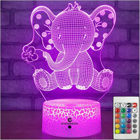 easuntec Elephant Gifts Elephant Lamp with Remote & Smart Touch 7 Colors + 16 Colors Changing Elephant Gifts for Women 4 5 6 7 8 Year Old Girl Gifts (Epht16WT) in Saudi Arabia